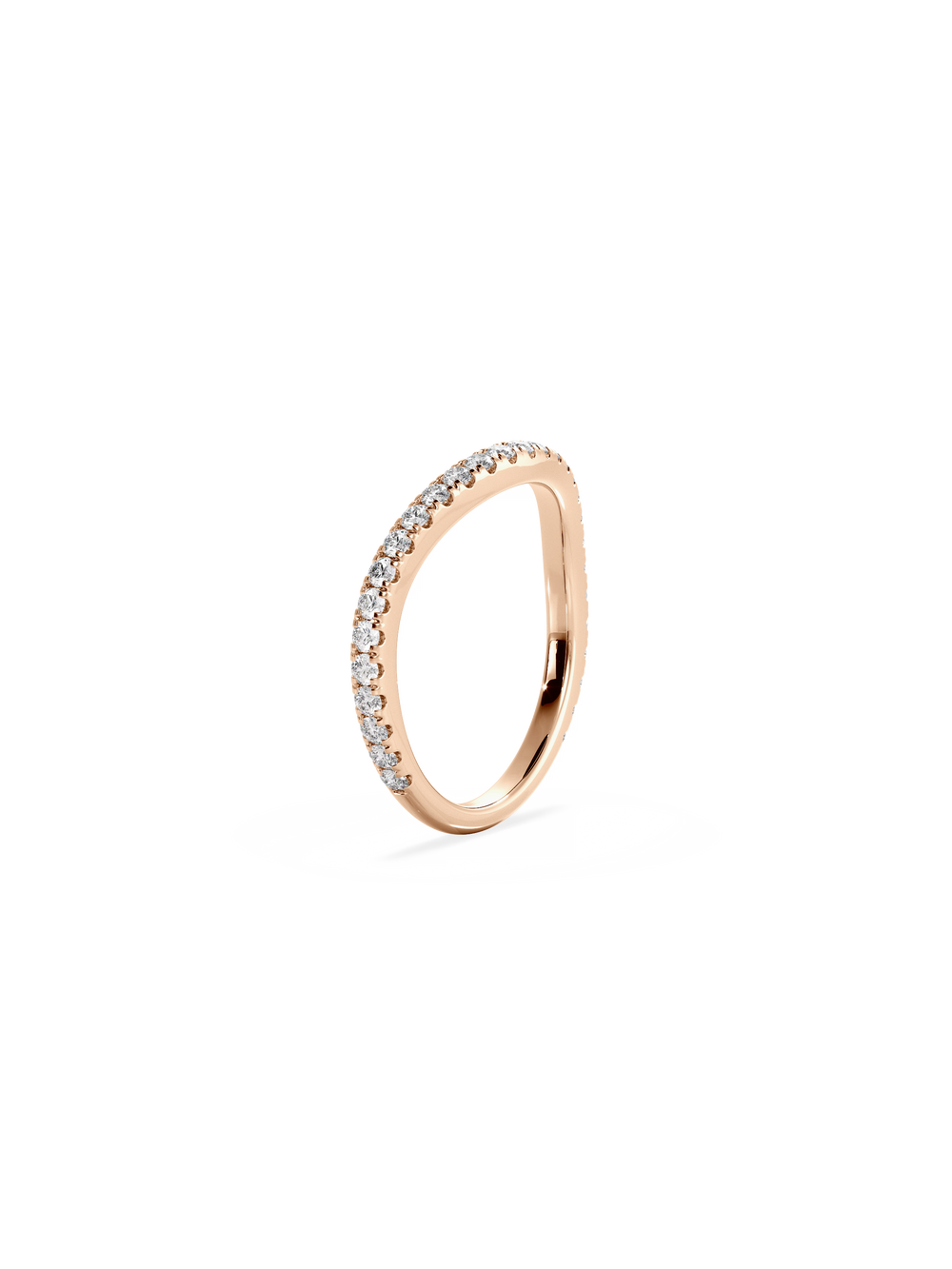 Contour Shimmer Ring - 3/4 Pavé - View 