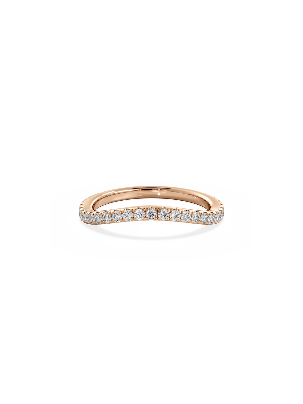 Contour Shimmer Ring - 3/4 Pavé - View 