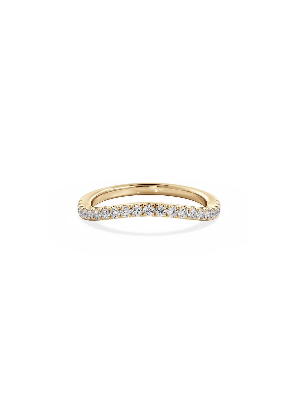 Contour Shimmer Ring - 1/2 Pavé - View 