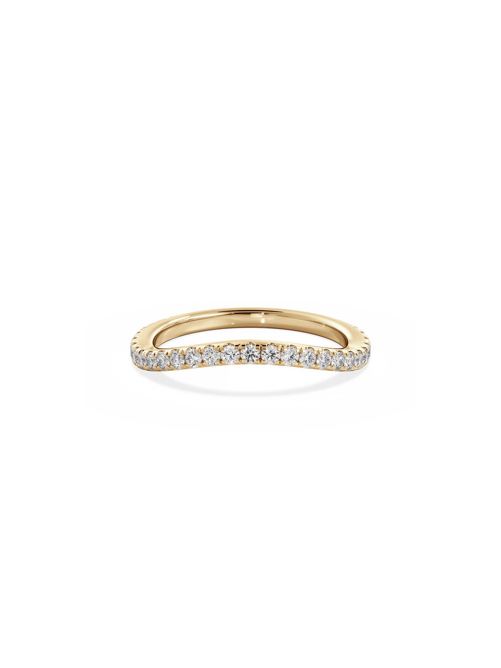 Contour Shimmer Ring - 3/4 Pavé - View 