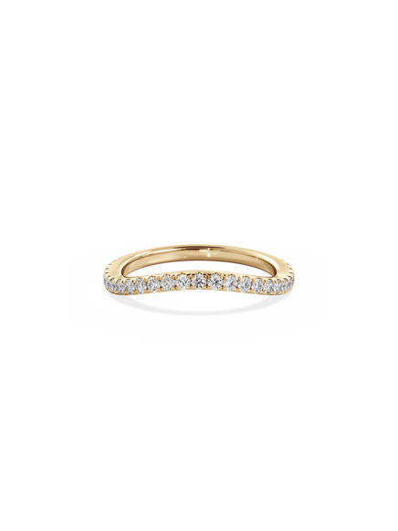 Contour Shimmer Ring - 3/4 Pavé