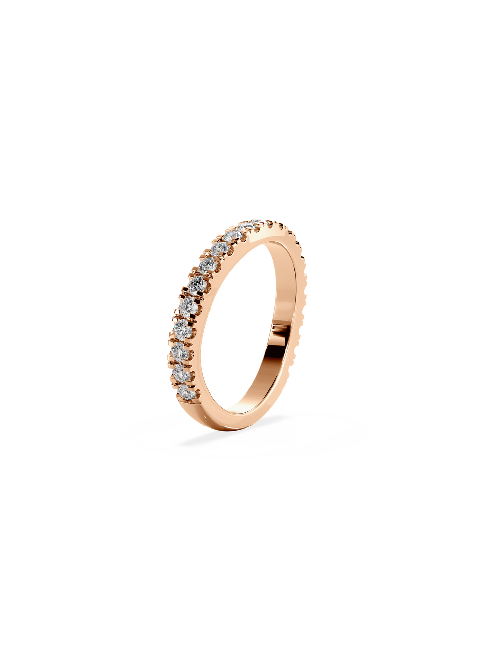 Contour Shimmer Ring - 3/4 Pavé - View 