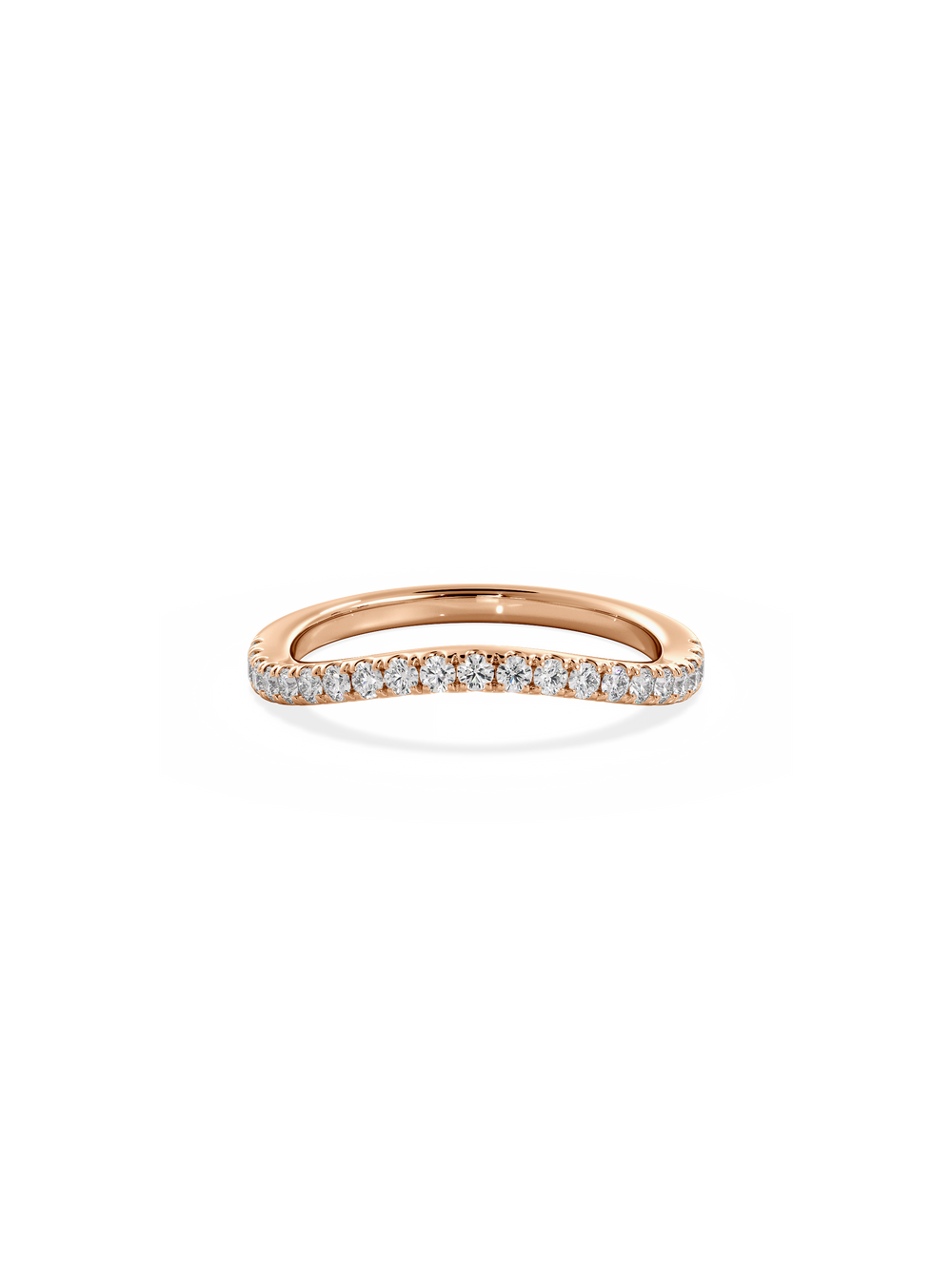 Contour Shimmer Ring - 1/2 Pavé - View 