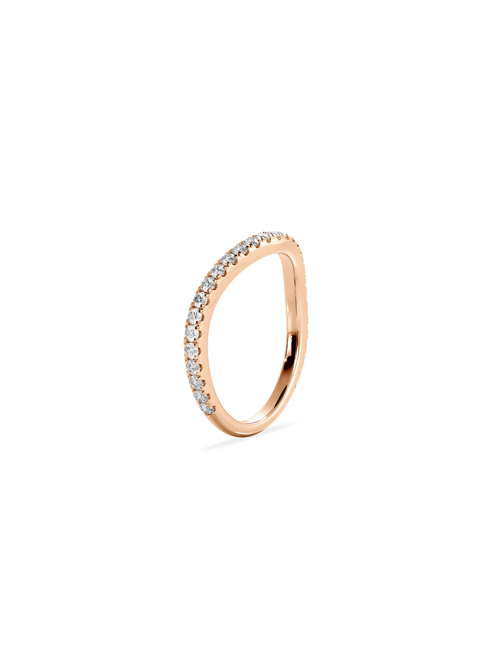 Contour Shimmer Ring - 3/4 Pavé - View 