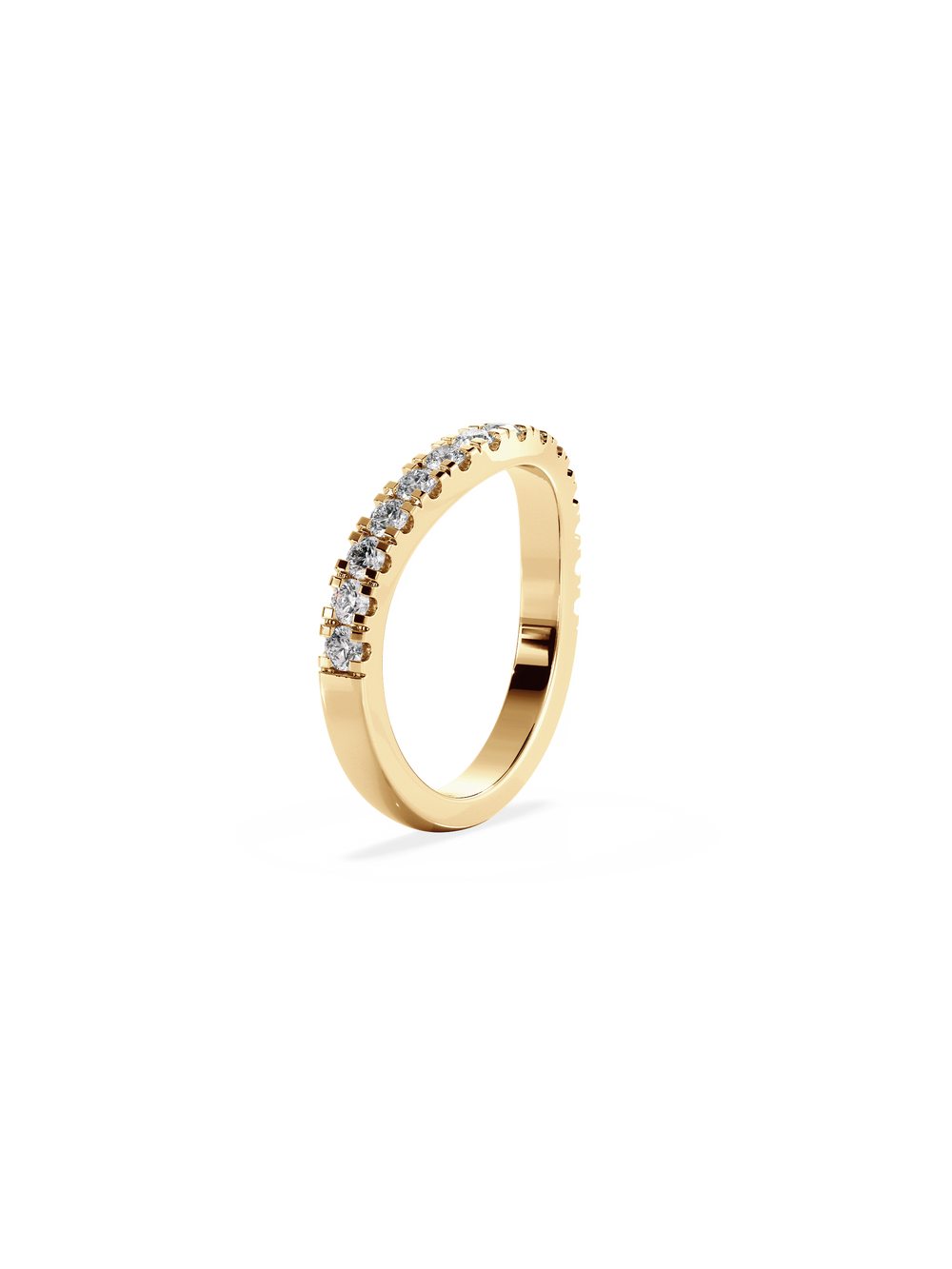 Contour Shimmer Ring - 1/2 Pavé - View 