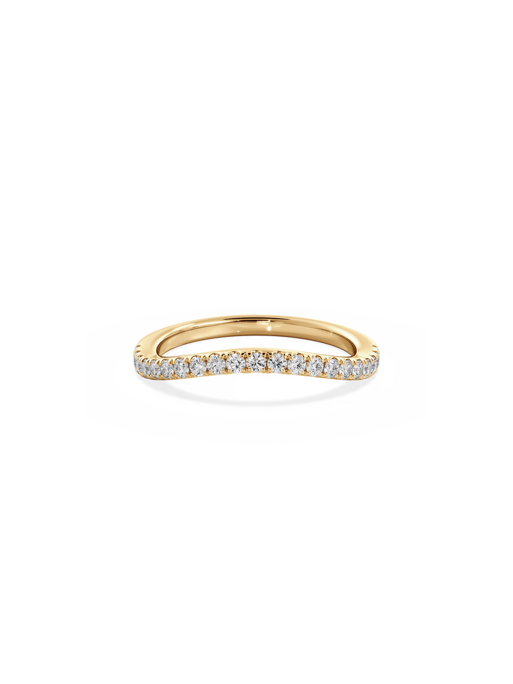 Contour Shimmer Ring - 1/2 Pavé - View 