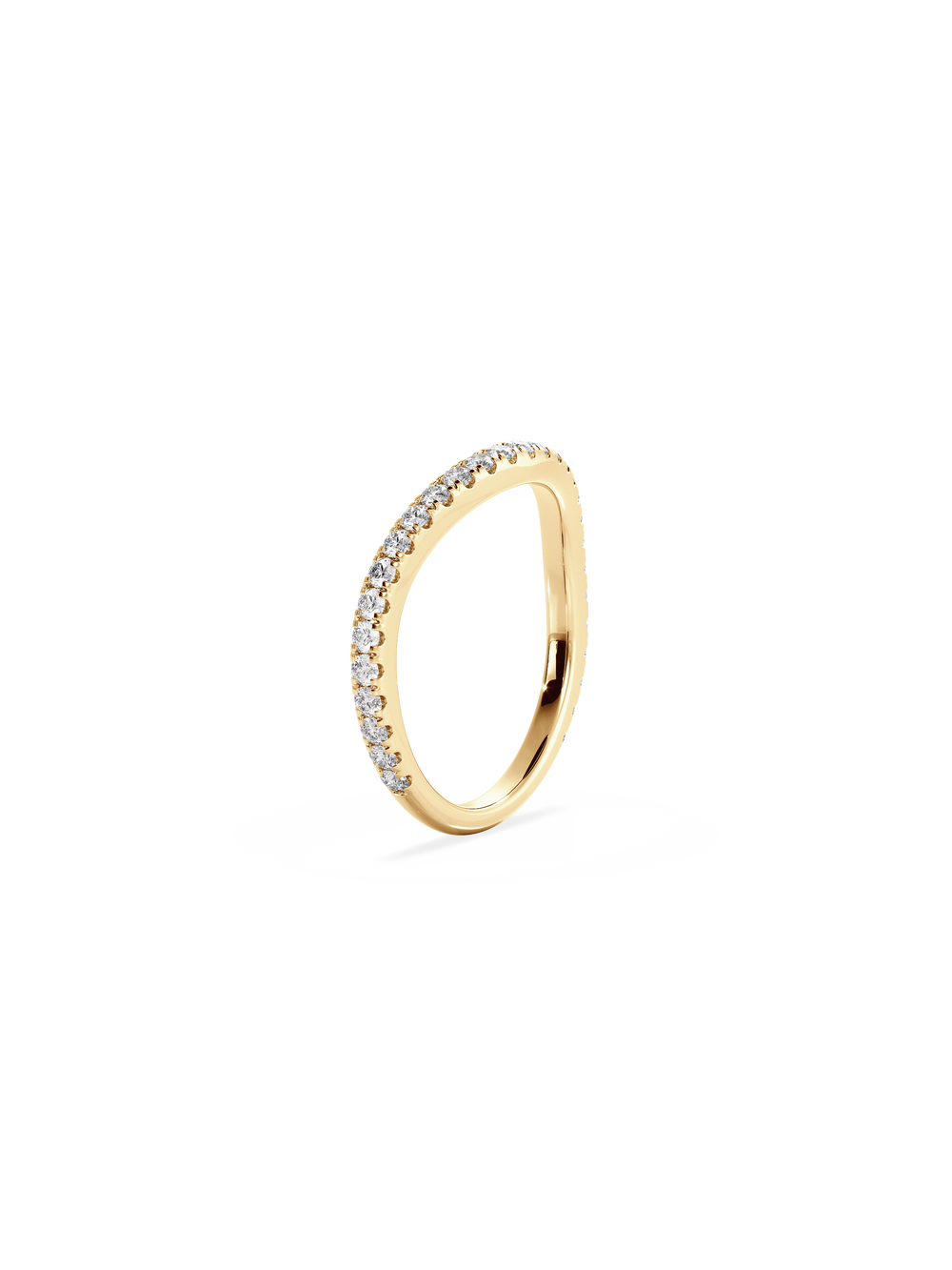 Contour Shimmer Ring - 3/4 Pavé - View 