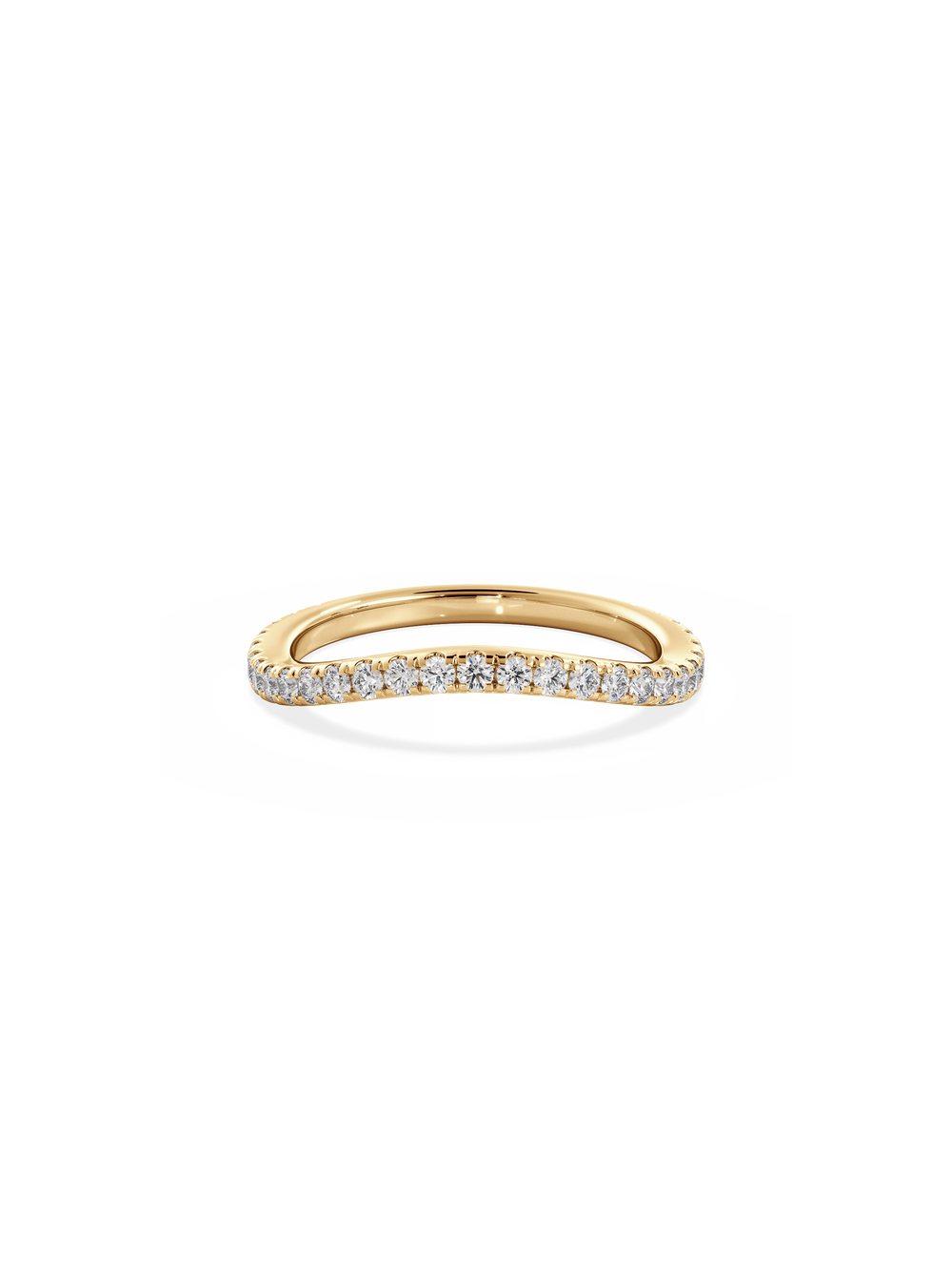 Contour Shimmer Ring - 3/4 Pavé - View 