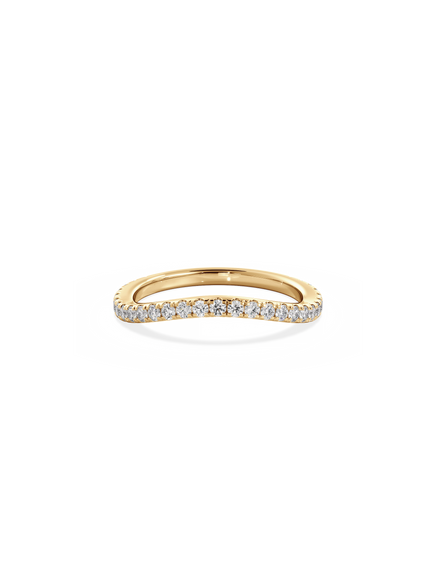 Contour Shimmer Ring - 3/4 Pavé