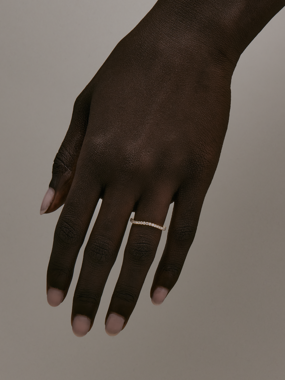 Contour Shimmer Ring - 3/4 Pavé - View 