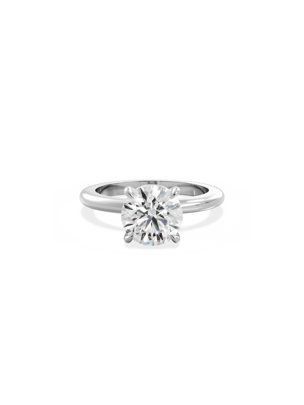 Round Ceremonial Solitaire Ring - View 