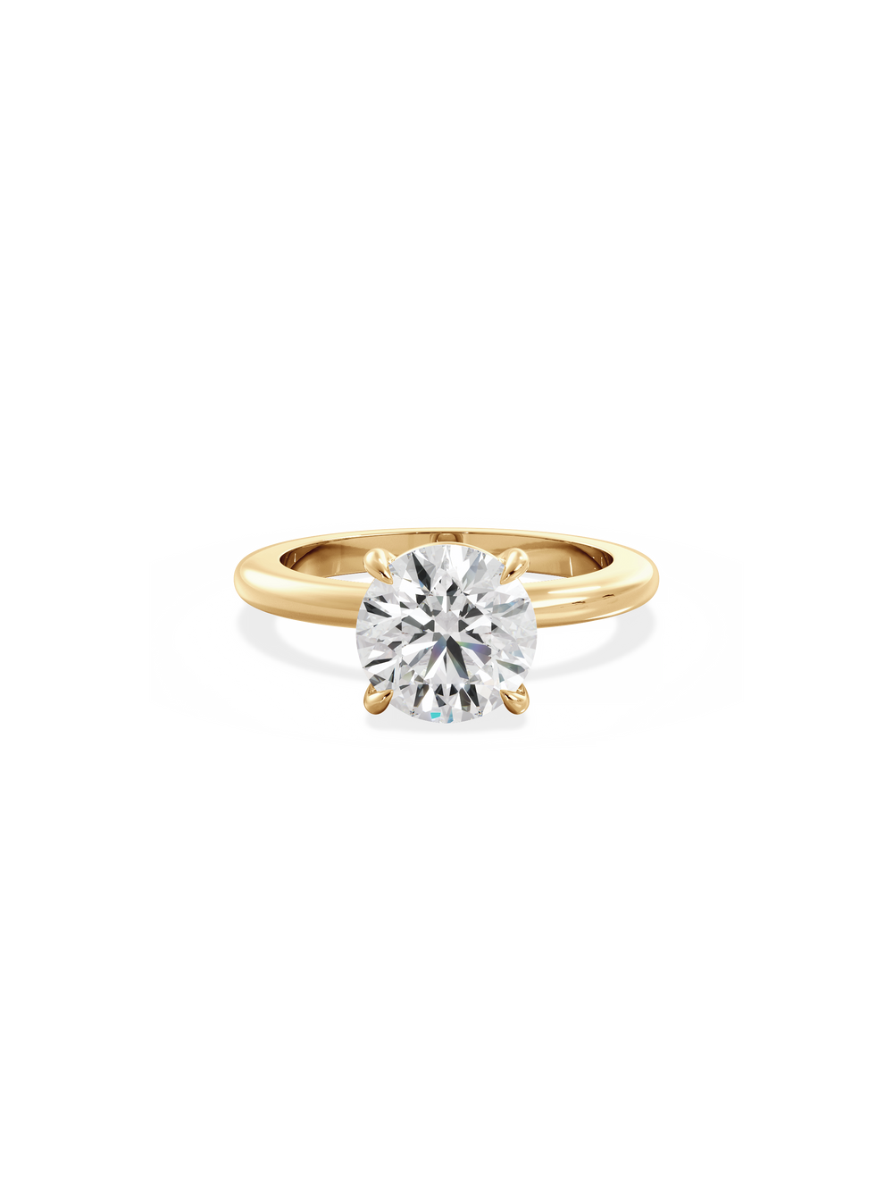 Round Ceremonial Solitaire Ring - View 
