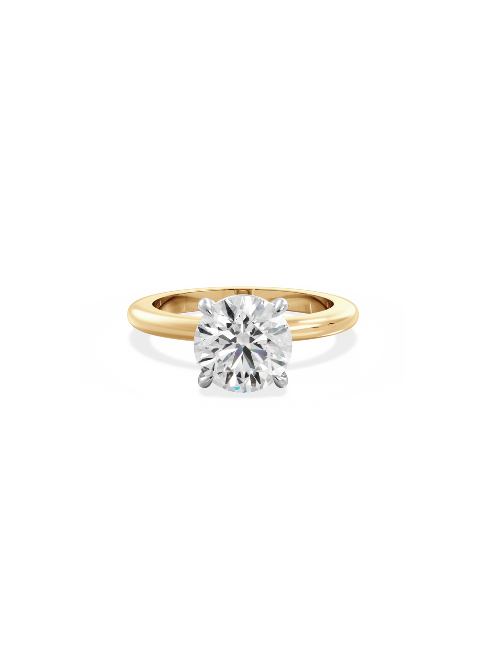 Round Ceremonial Solitaire Ring - View 