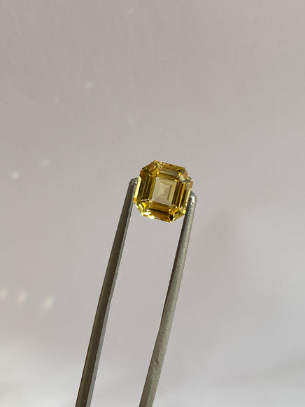 2.05ct Yellow Asscher Sapphire