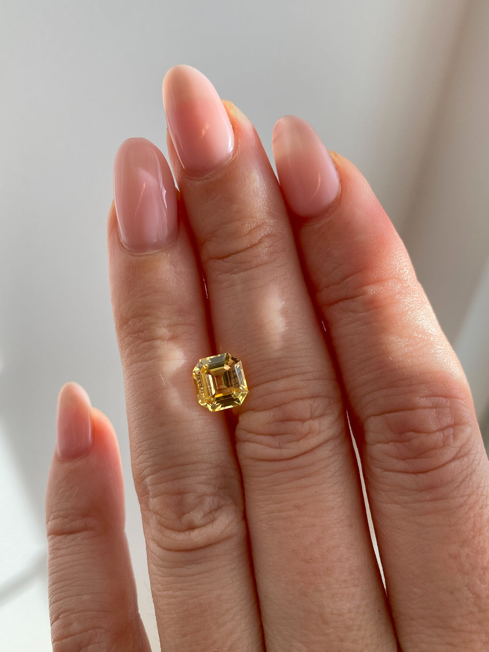2.05ct Yellow Asscher Sapphire - View 