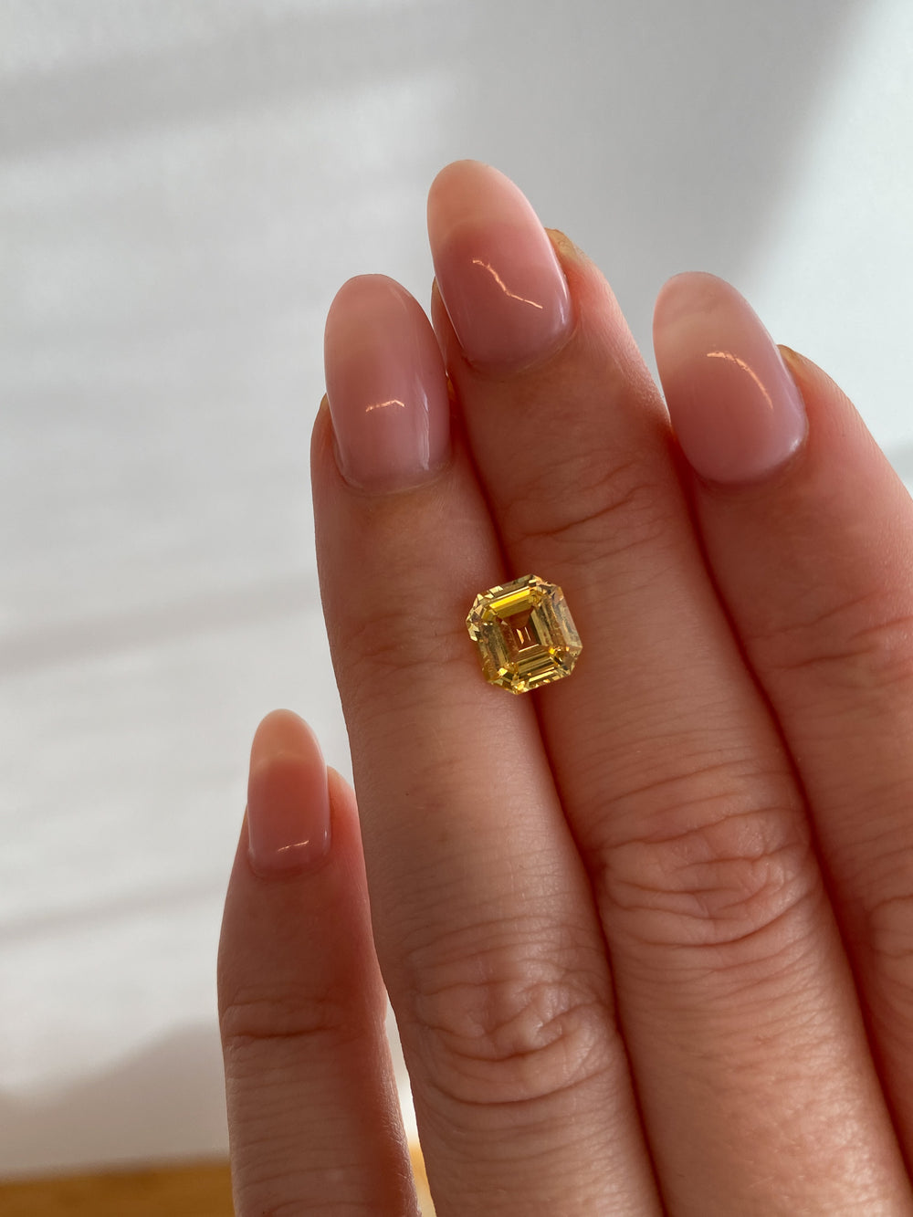 2.05ct Yellow Asscher Sapphire - View 