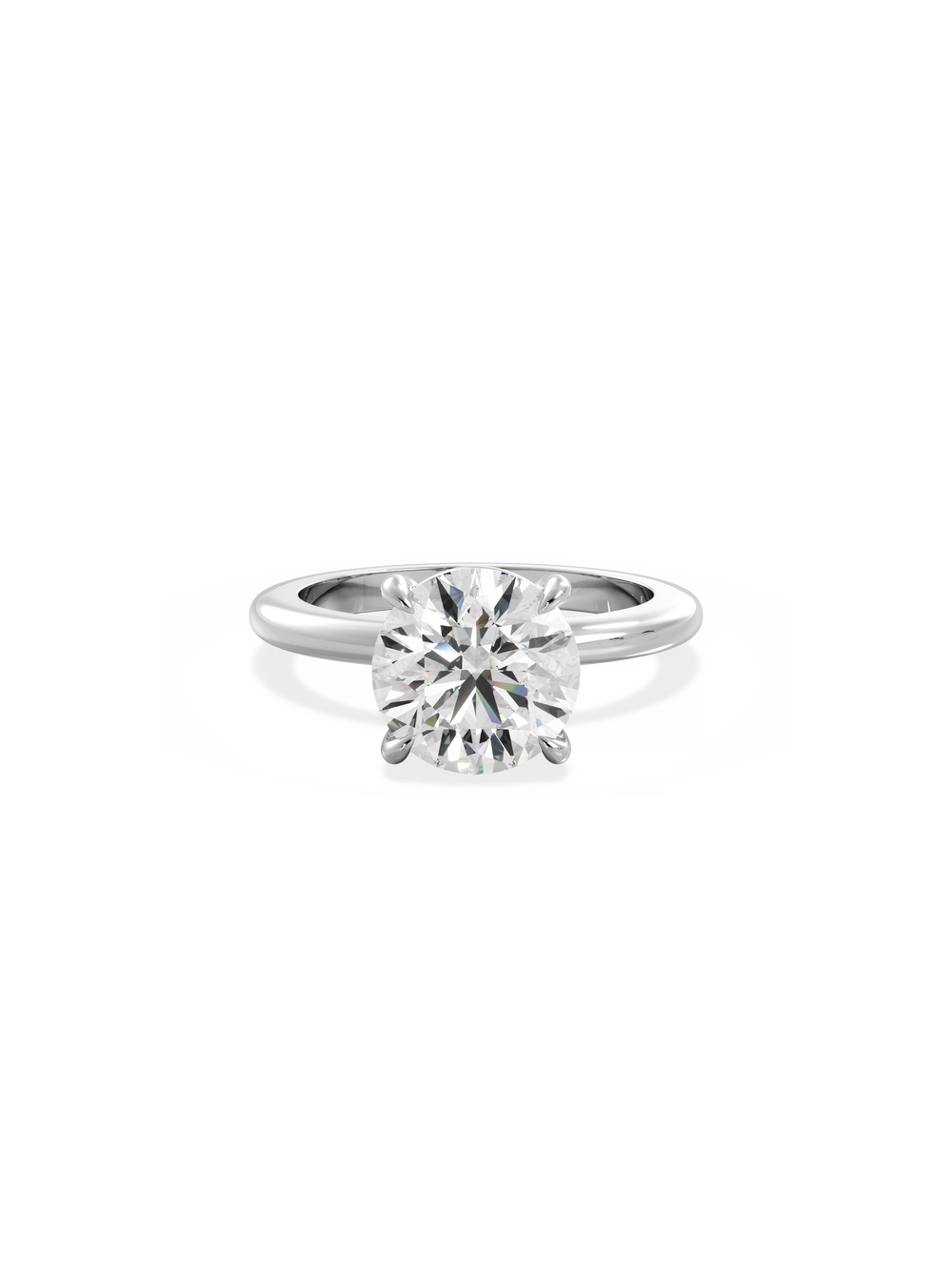 Round Ceremonial Solitaire Ring - View 