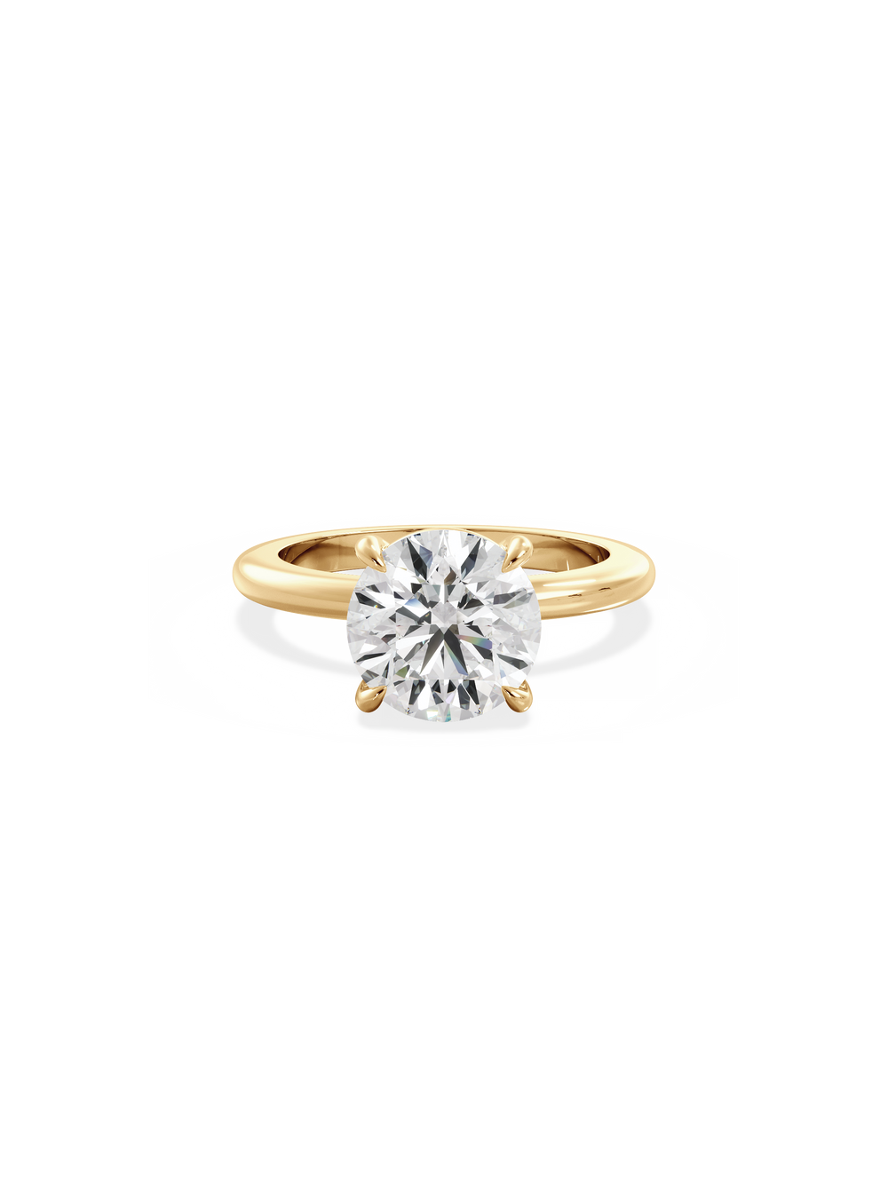 Round Ceremonial Solitaire Ring - View 