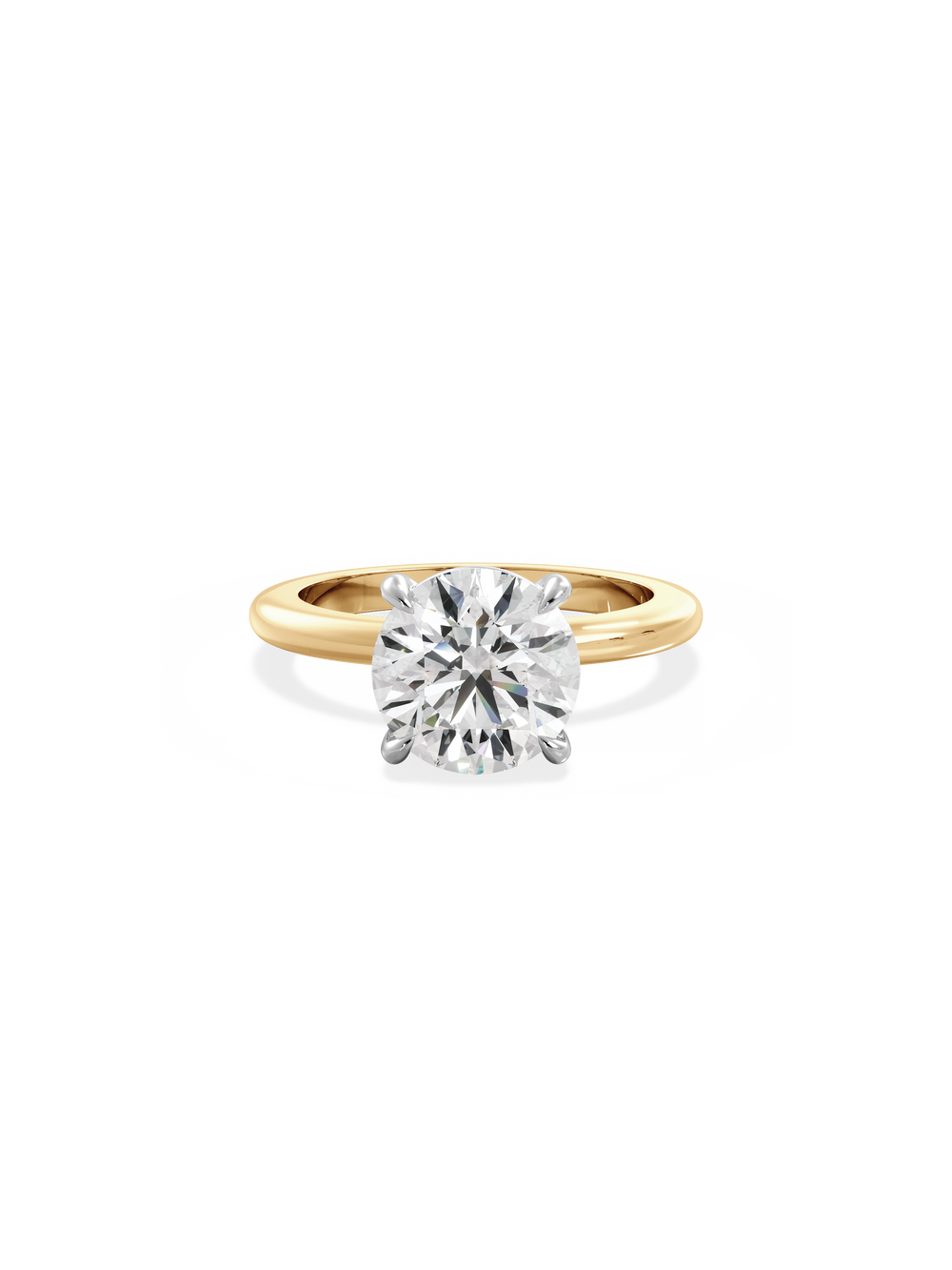 Round Ceremonial Solitaire Ring - View 