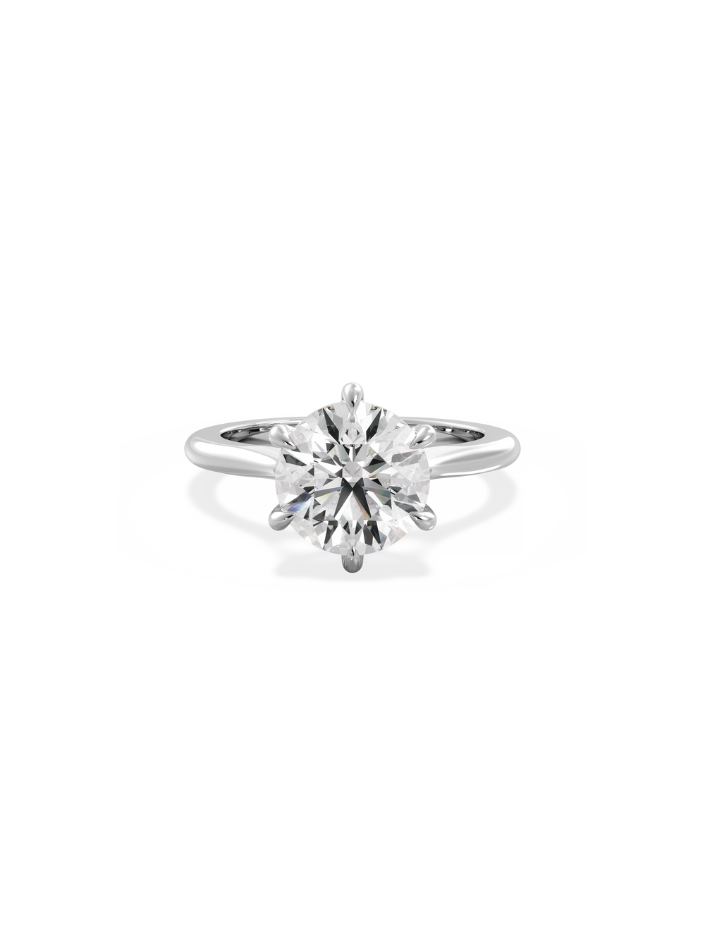 Round Classic Solitaire Ring - View 