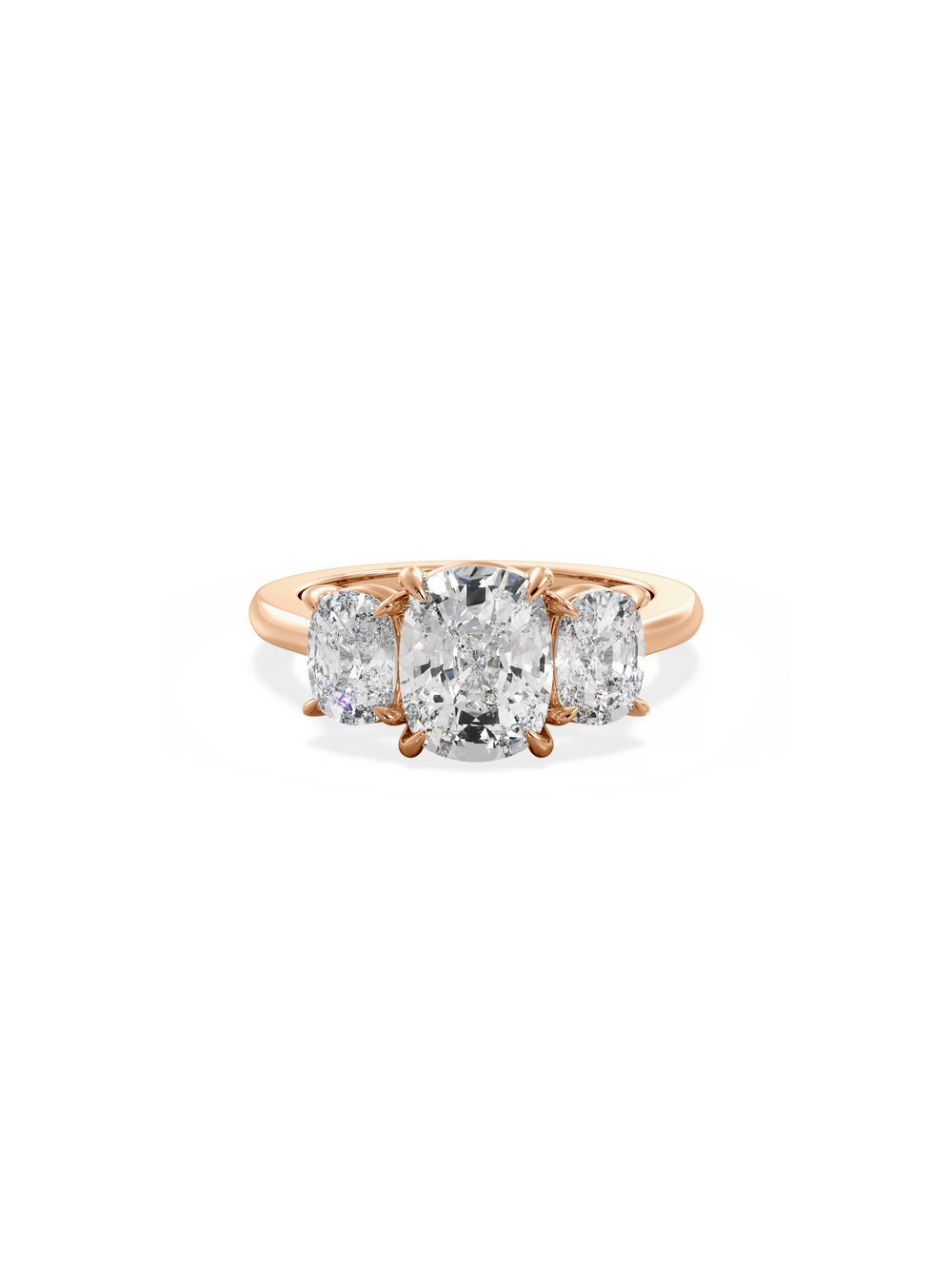 Elongated Cushion Trilogy Ring - View 