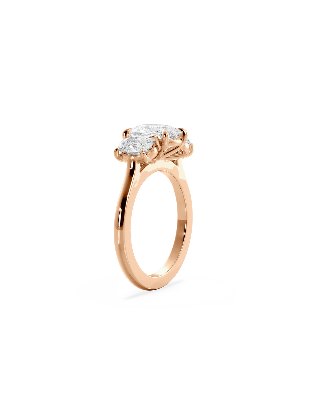 Elongated Cushion Trilogy Ring - View 