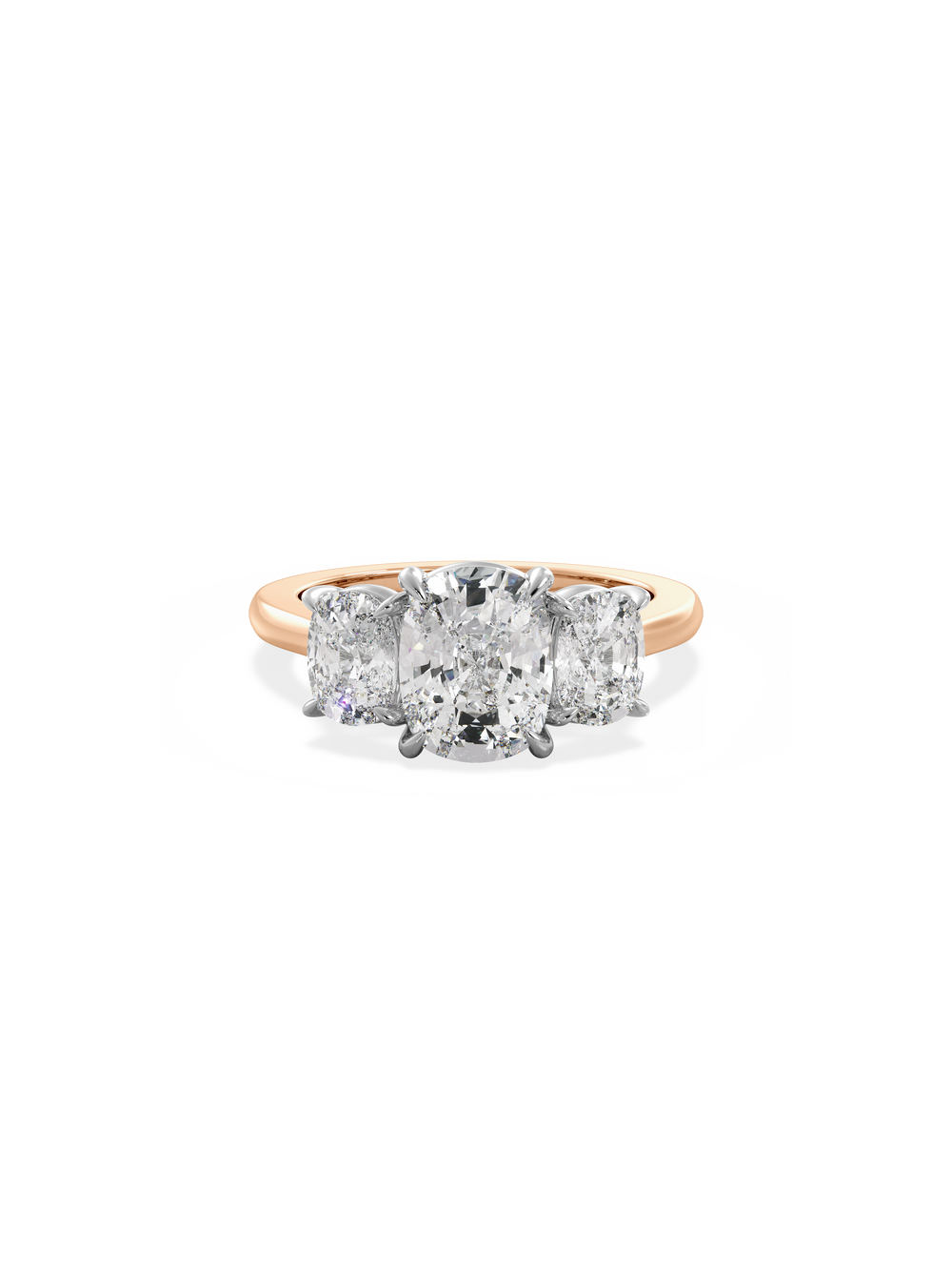 Elongated Cushion Trilogy Ring - View 