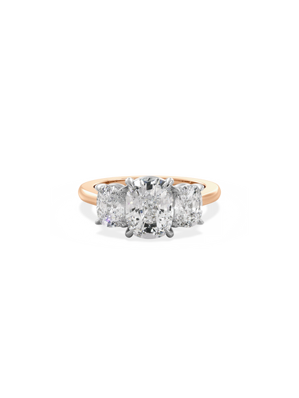Elongated Cushion Trilogy Ring