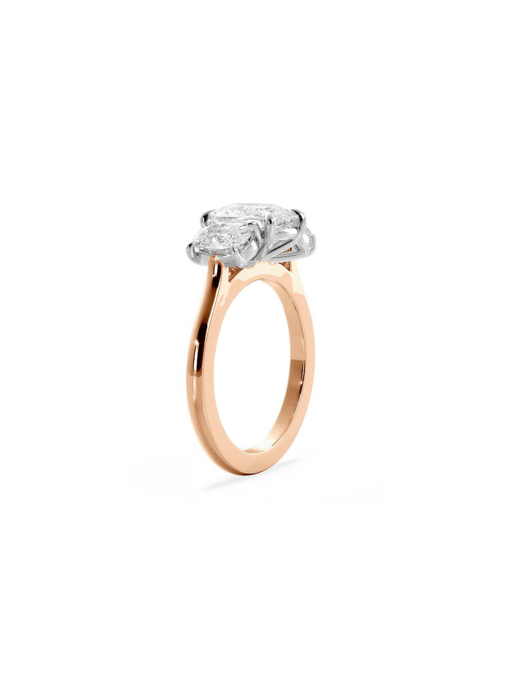 Elongated Cushion Trilogy Ring - View 