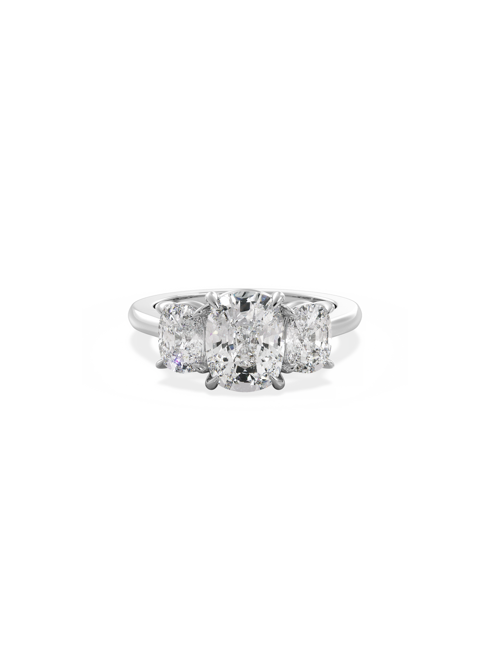 Elongated Cushion Trilogy Ring - View 