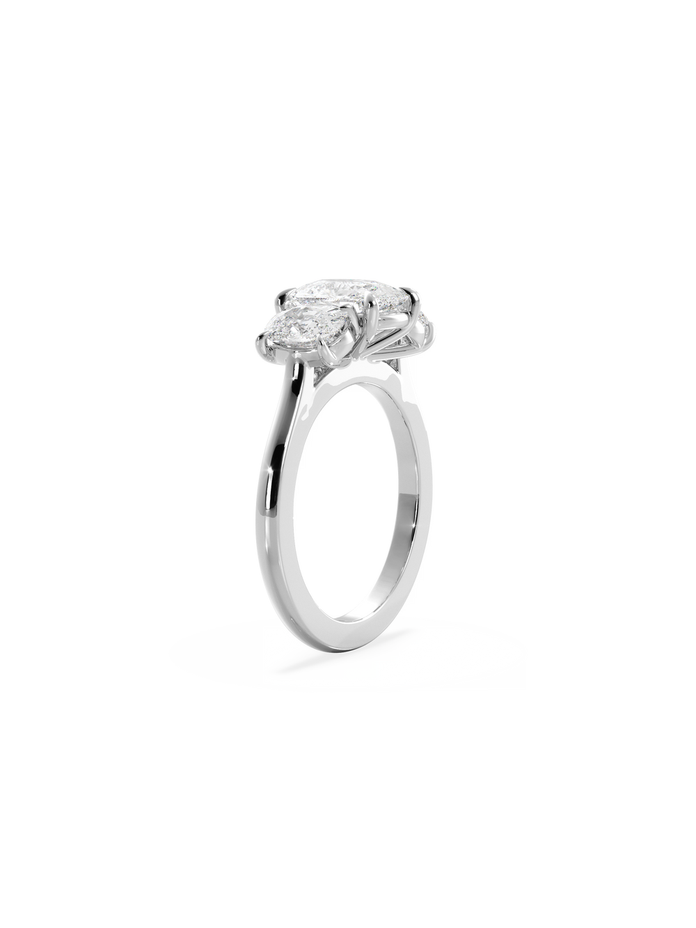 Elongated Cushion Trilogy Ring - View 