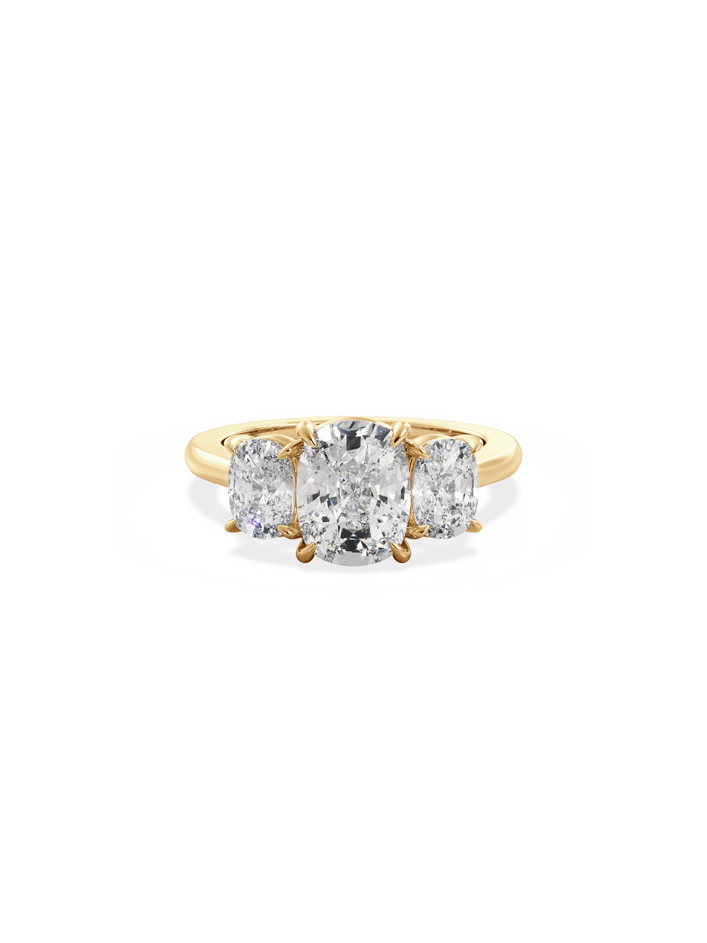 Elongated Cushion Trilogy Ring - View 