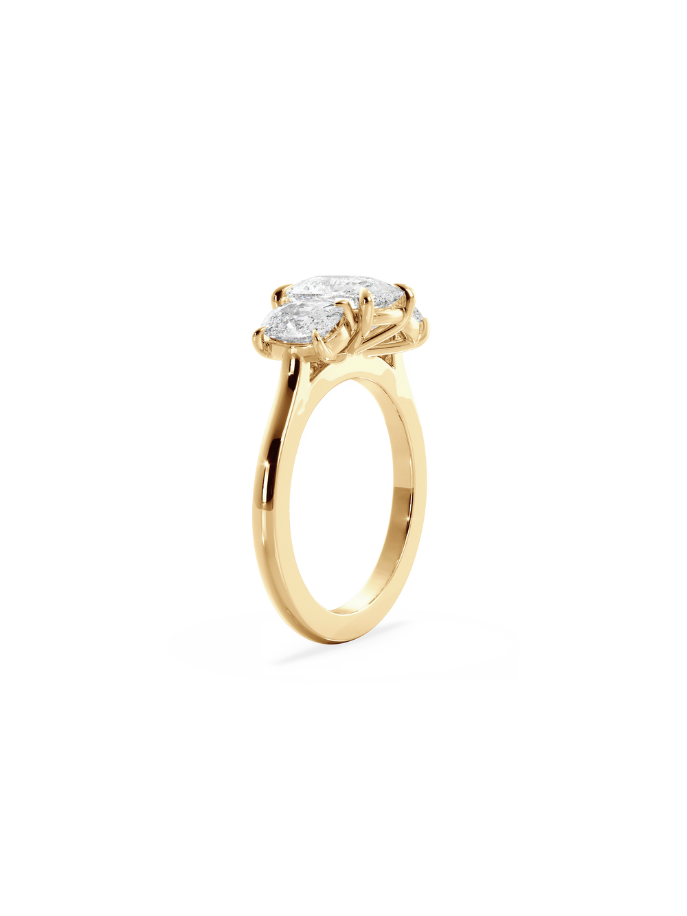 Elongated Cushion Trilogy Ring - View 