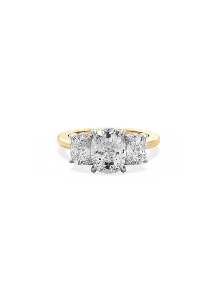 Elongated Cushion Trilogy Ring