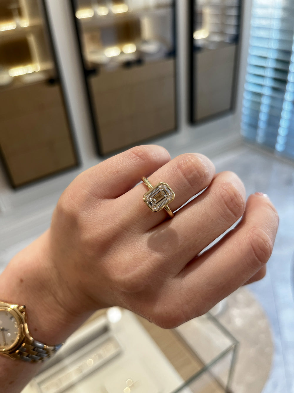 2.71ct Emerald Signature Bezel Solitaire - View 