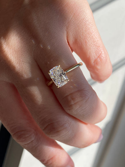 Elongated Cushion Classic Solitaire Ring