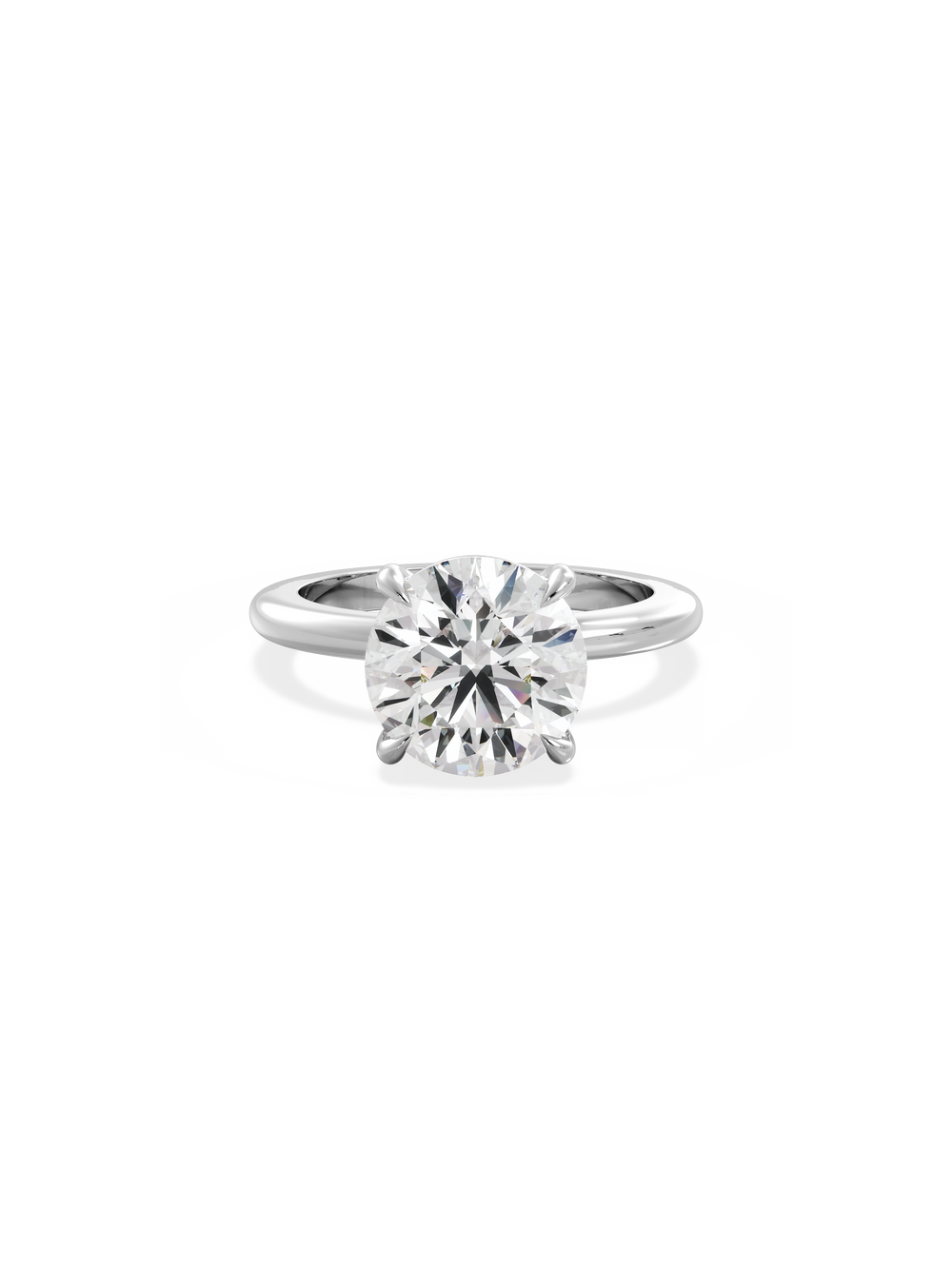 Round Ceremonial Solitaire Ring - View 