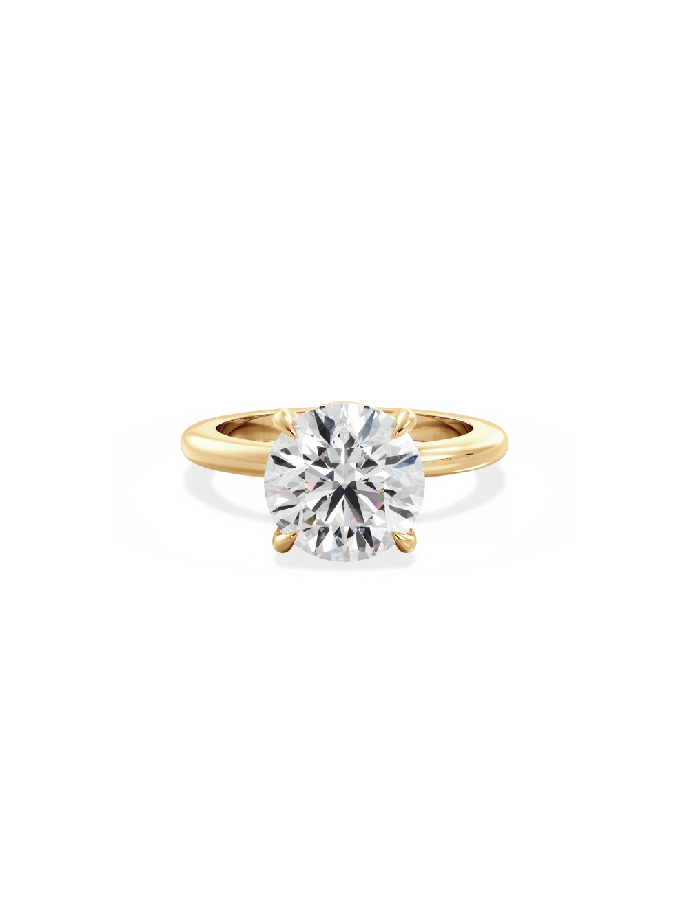 Round Ceremonial Solitaire Ring - View 