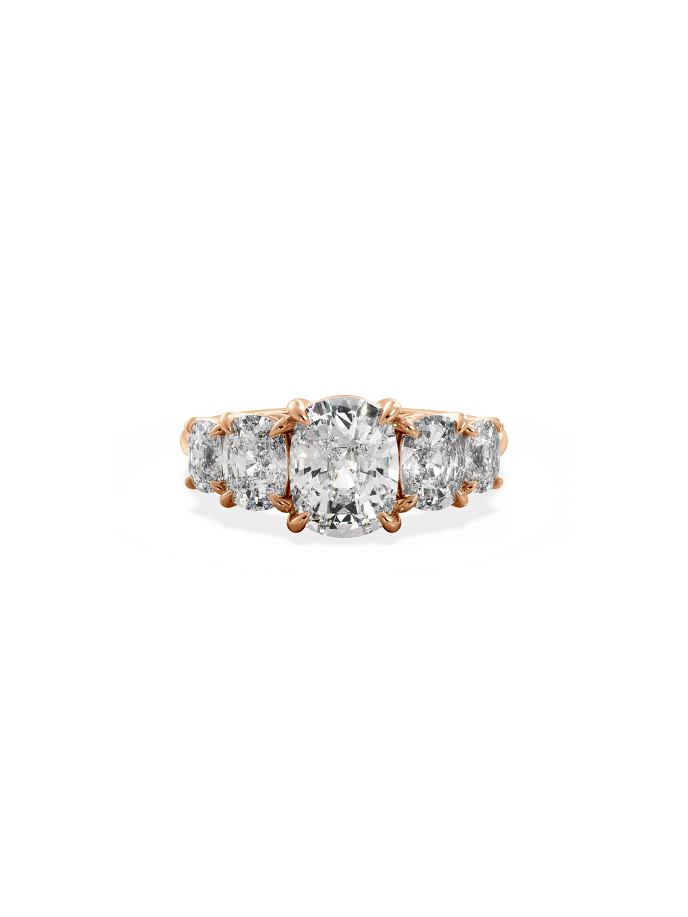 Elongated Cushion Signature Five-Stone Ring - View 