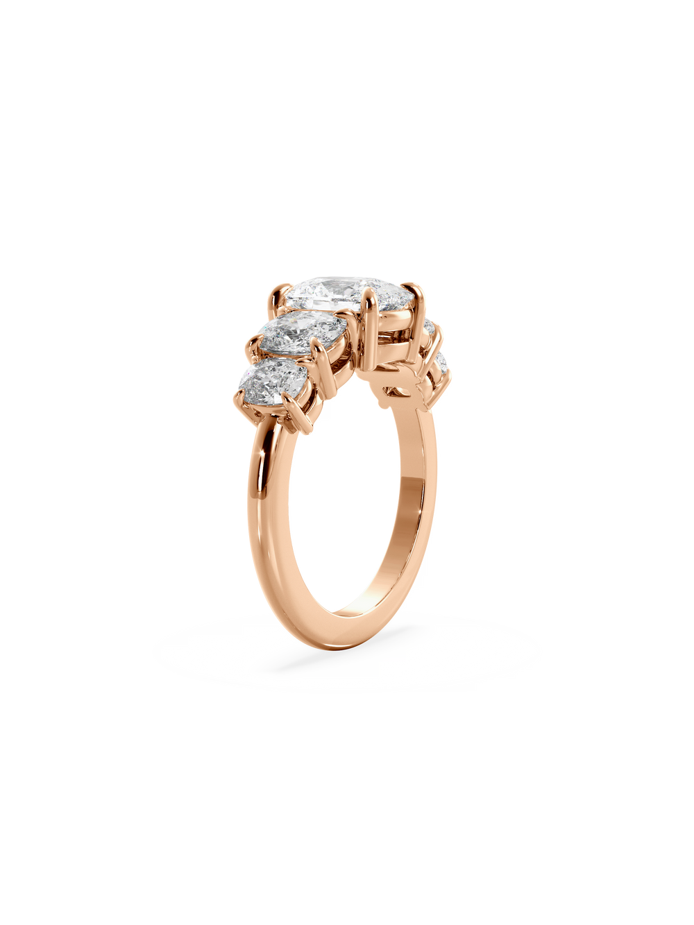 Elongated Cushion Signature Five-Stone Ring - View 