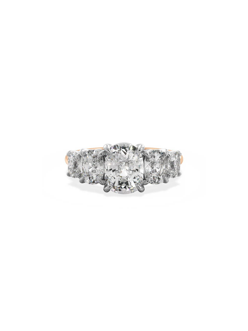 Elongated Cushion Signature Five-Stone Ring - View 