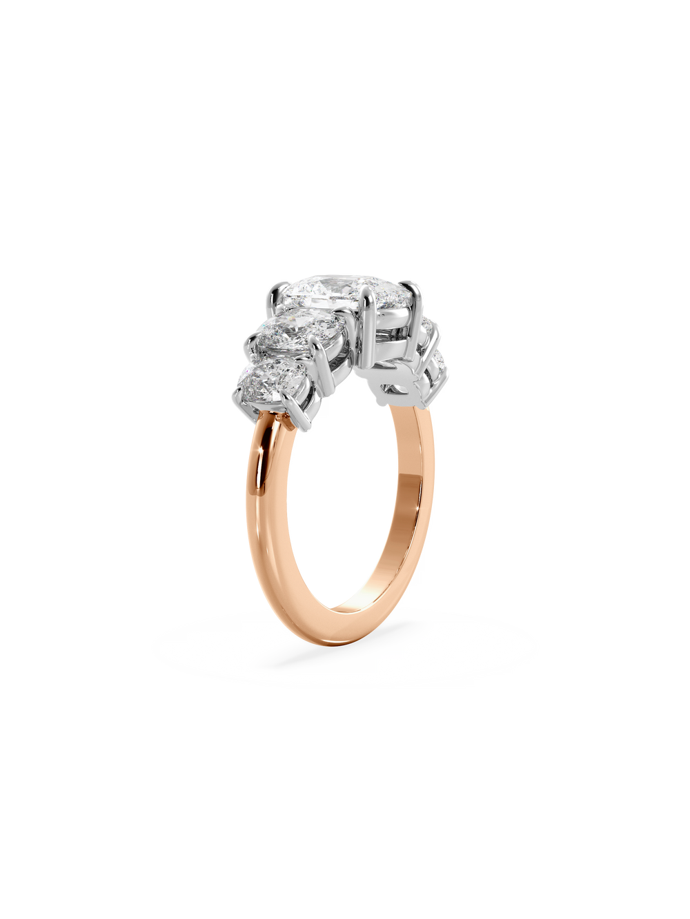 Elongated Cushion Signature Five-Stone Ring - View 