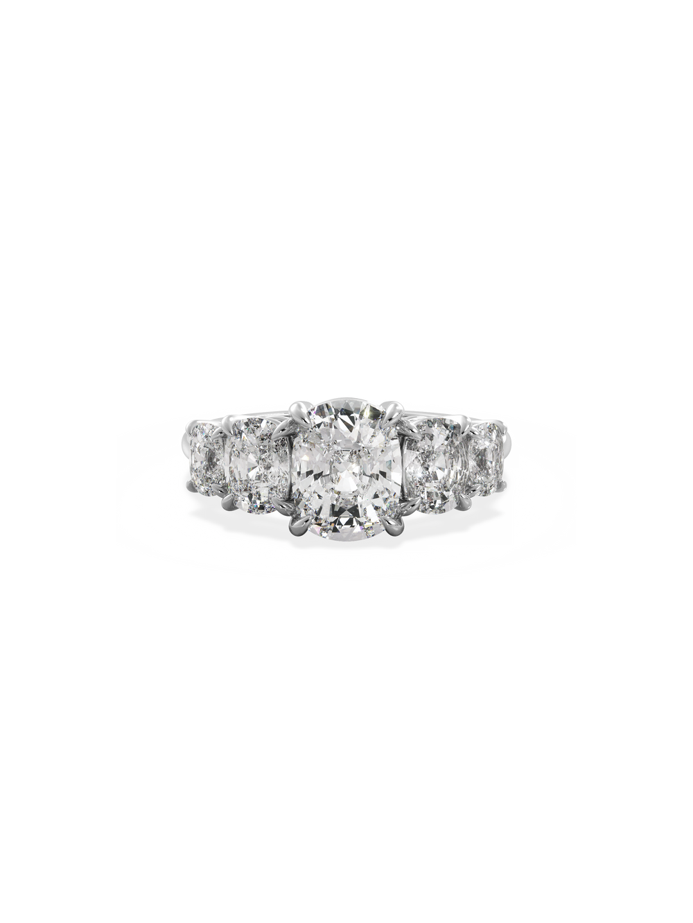 Elongated Cushion Signature Five-Stone Ring - View 