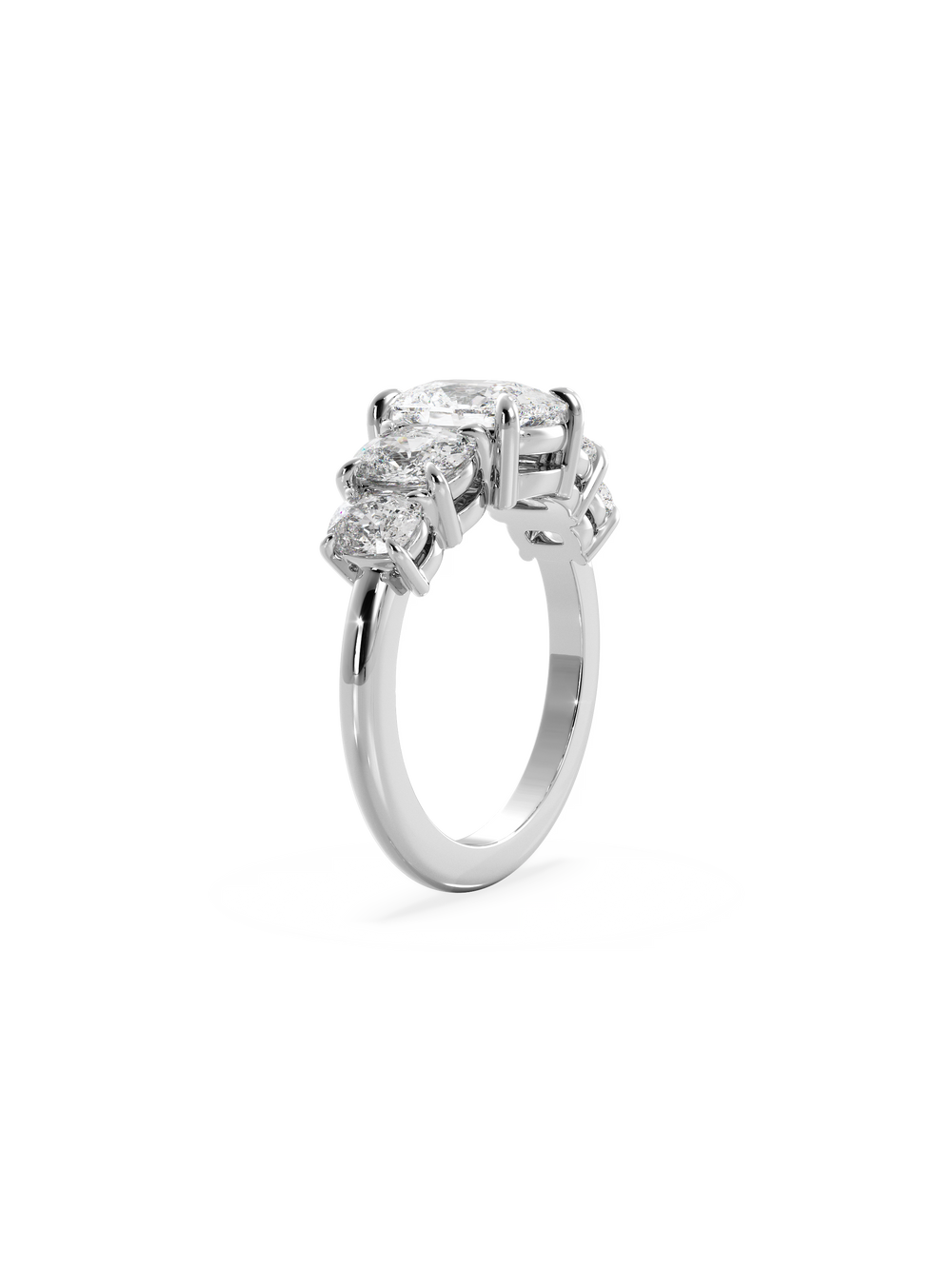 Elongated Cushion Signature Five-Stone Ring - View 