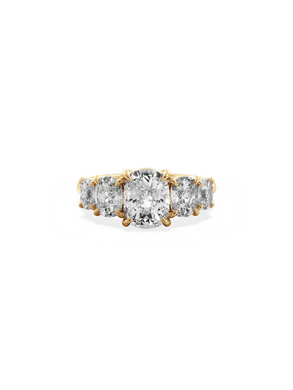 Elongated Cushion Signature Five-Stone Ring - View 