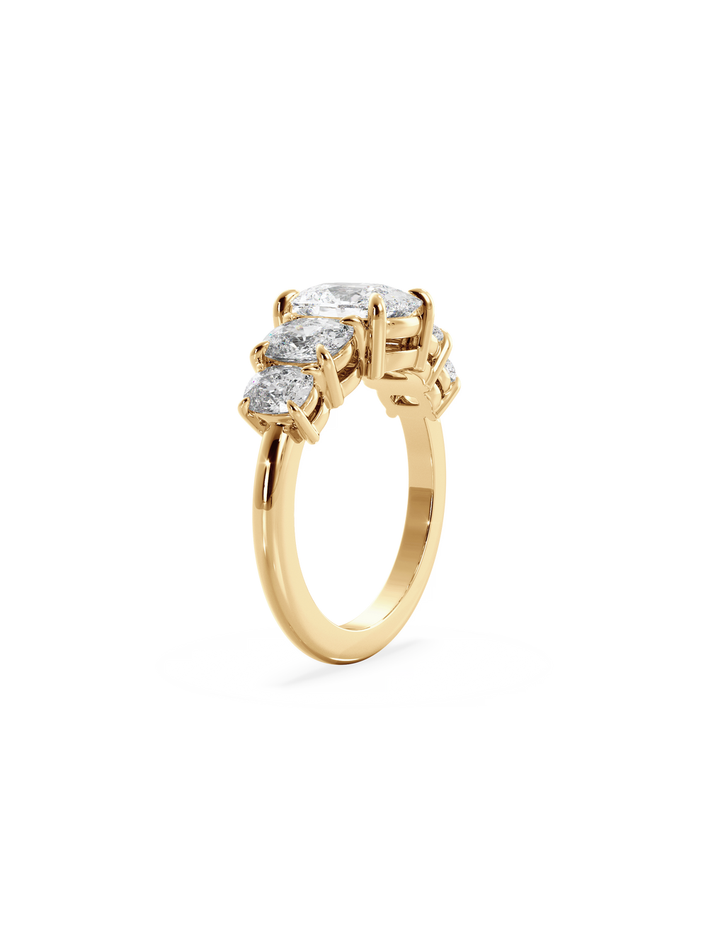 Elongated Cushion Signature Five-Stone Ring - View 