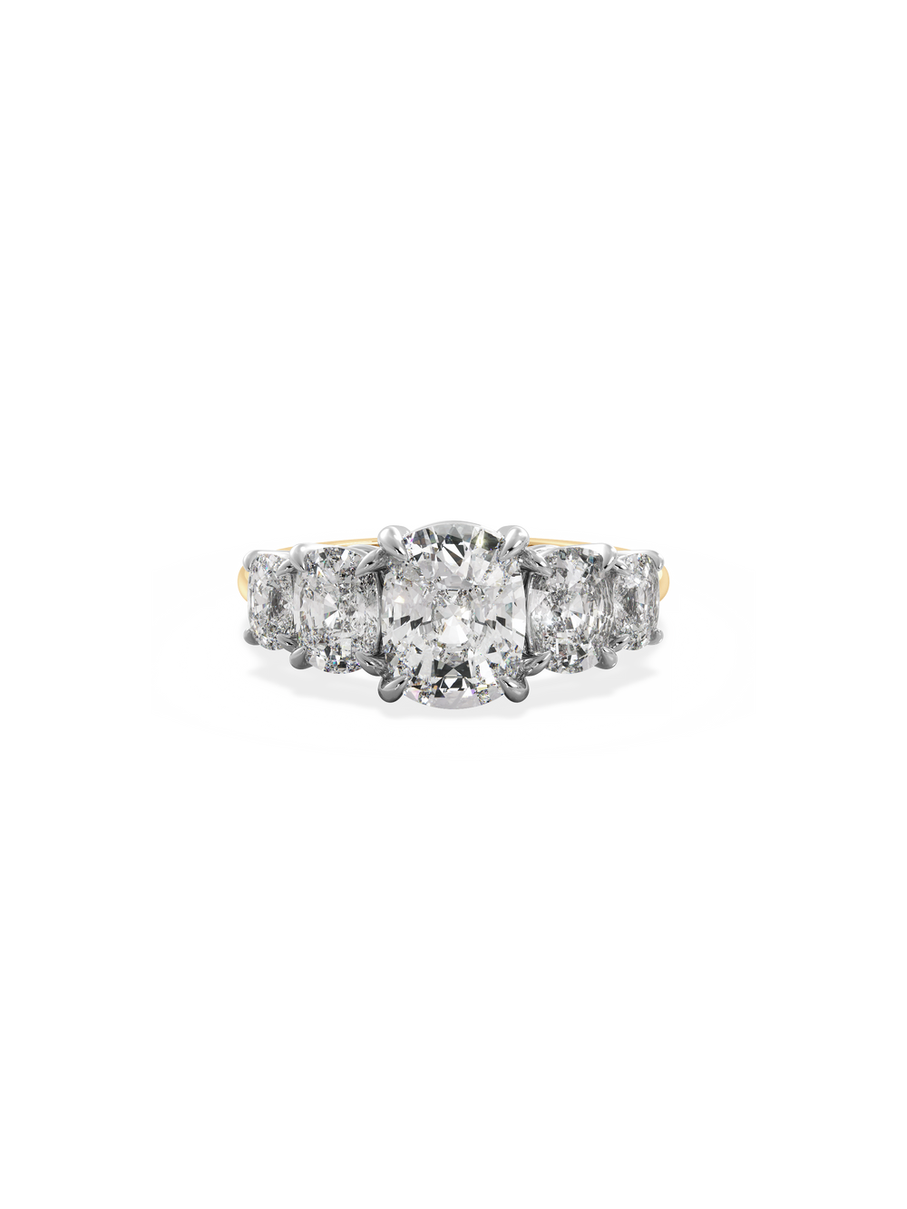 Elongated Cushion Signature Five-Stone Ring - View 