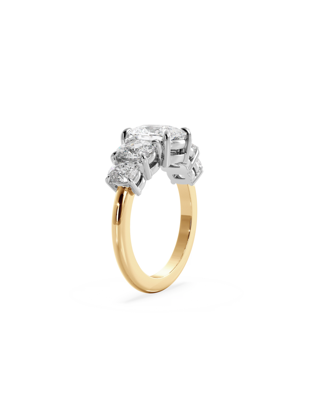 Elongated Cushion Signature Five-Stone Ring - View 