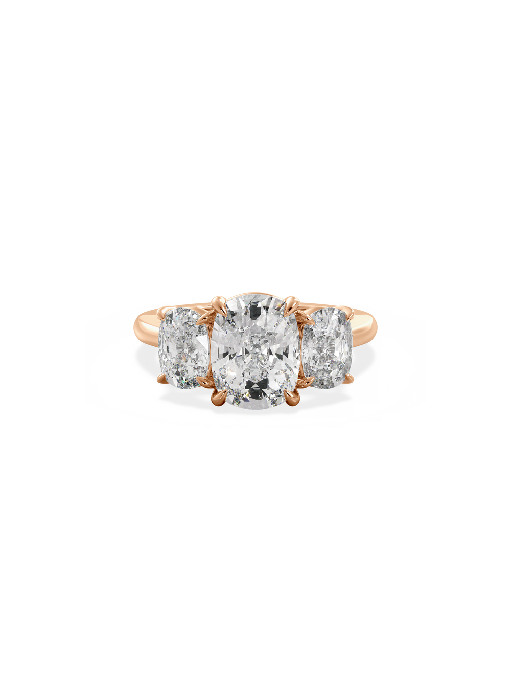 Elongated Cushion Trilogy Ring - View 