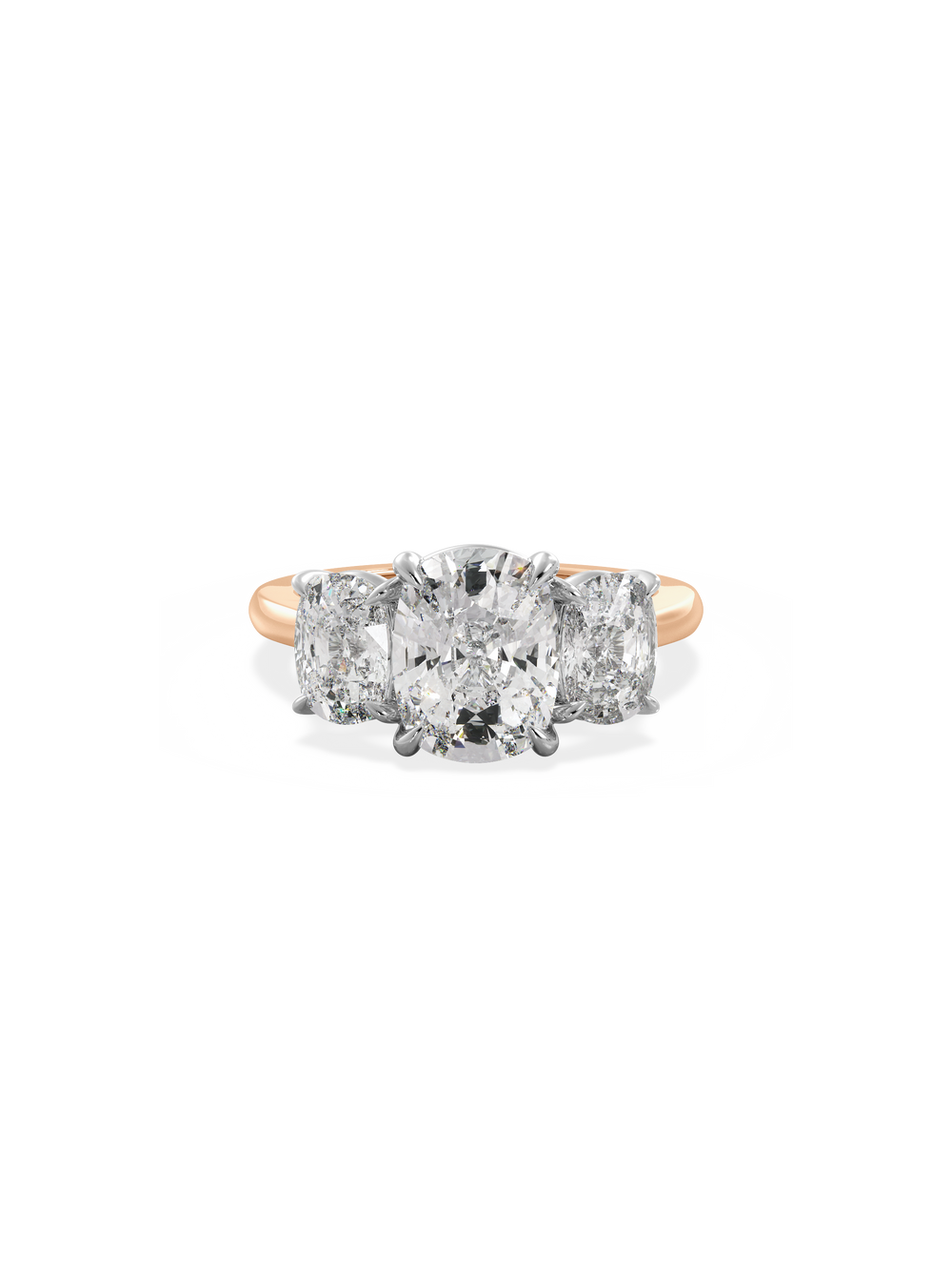 Elongated Cushion Trilogy Ring - View 